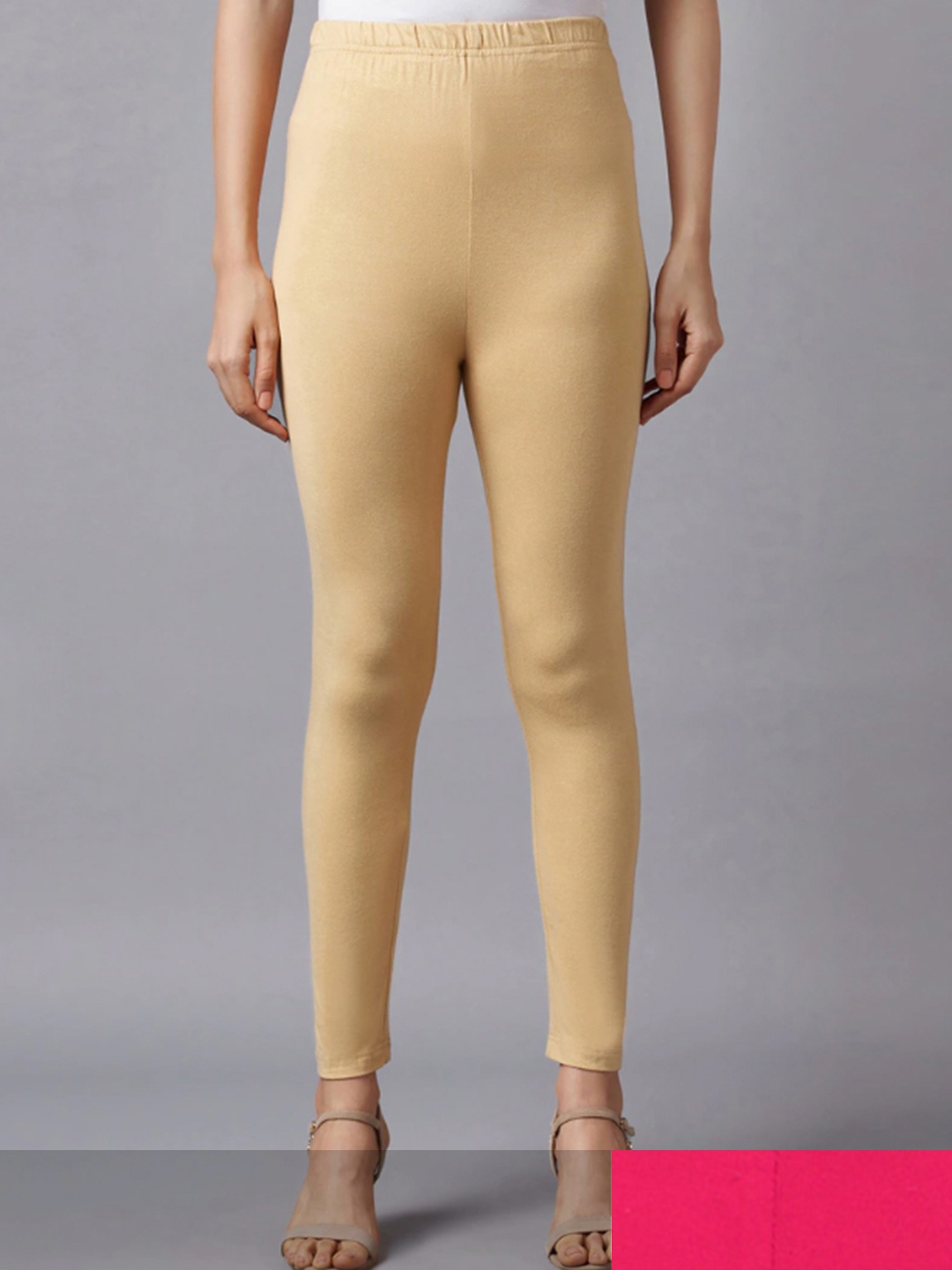 

KEX Women Pack Of 2 Solid Ankle-Length Leggings, Beige