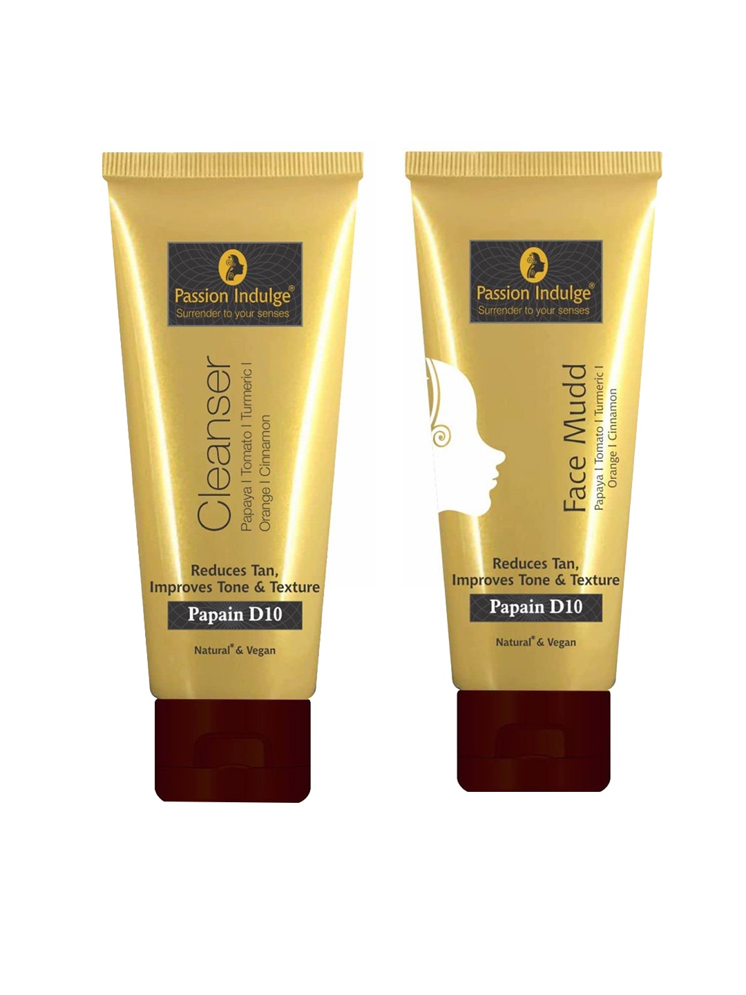 

Passion Indulge Papain D10 Cleanser 100ml & Papain D10 Face Mudd 100gm, Off white