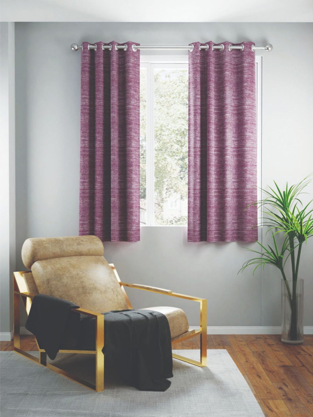 

BIANCA Set of 2 Purple Room Darkening Jacquard Window Curtains