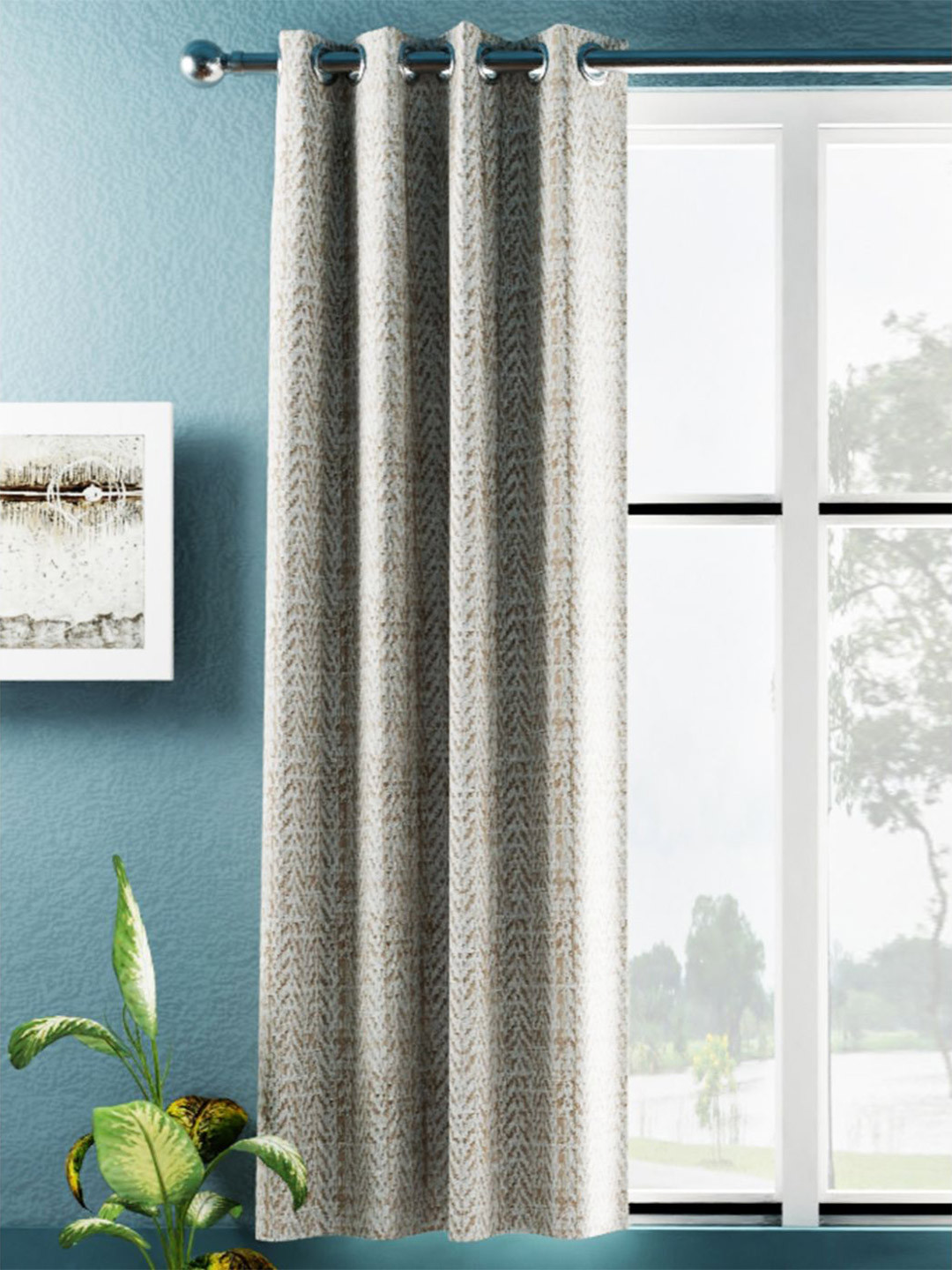 

BIANCA Silver-Toned Room Darkening Window Curtain