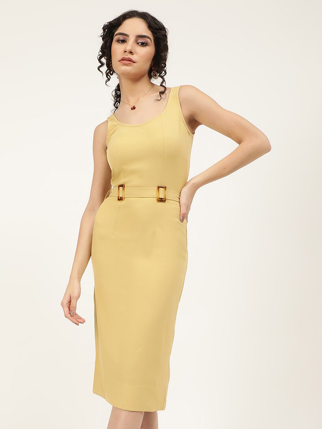 

CENTRESTAGE Women Yellow Sheath Dress