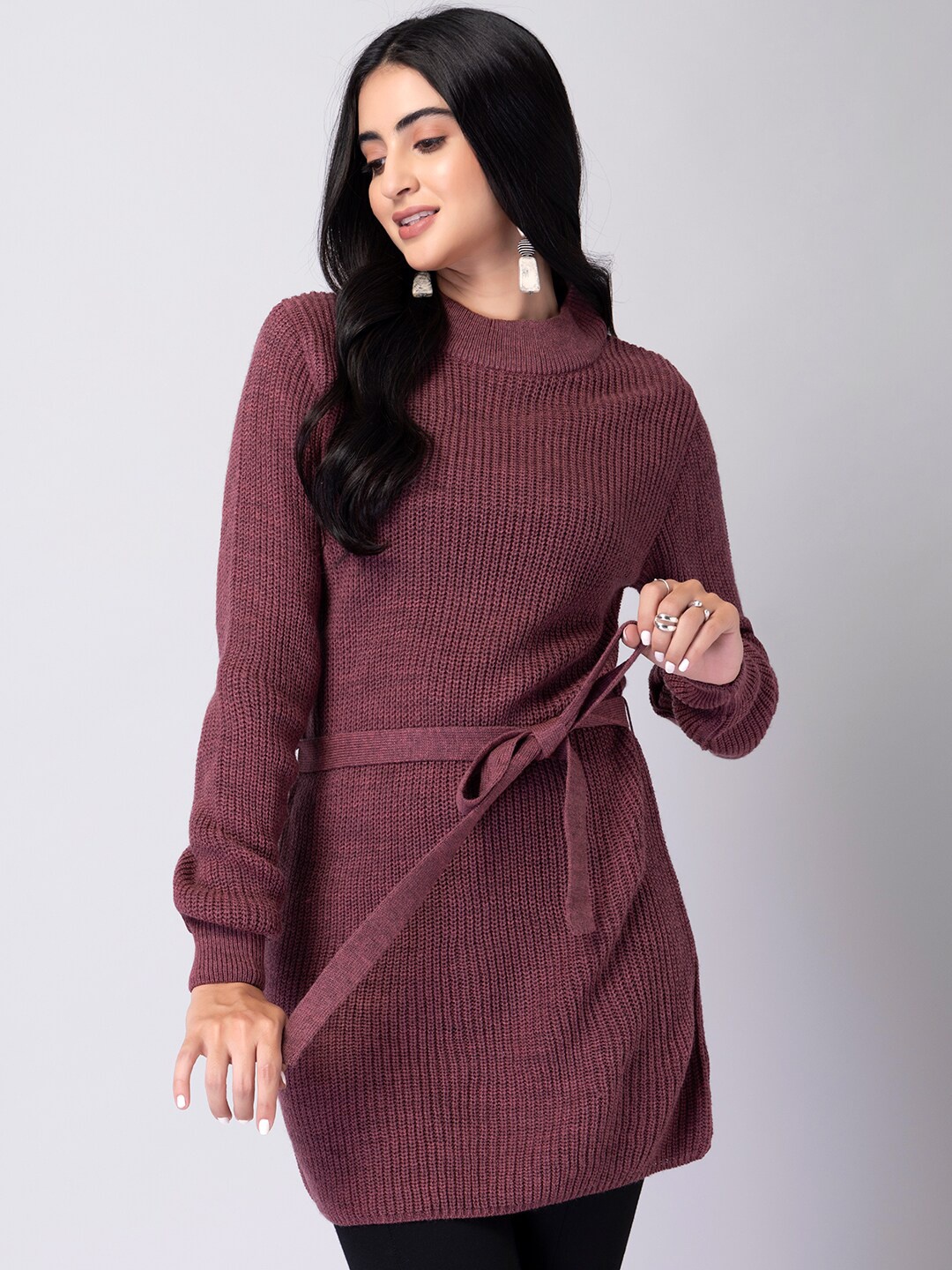 

FabAlley Women Pink Longline Pullover