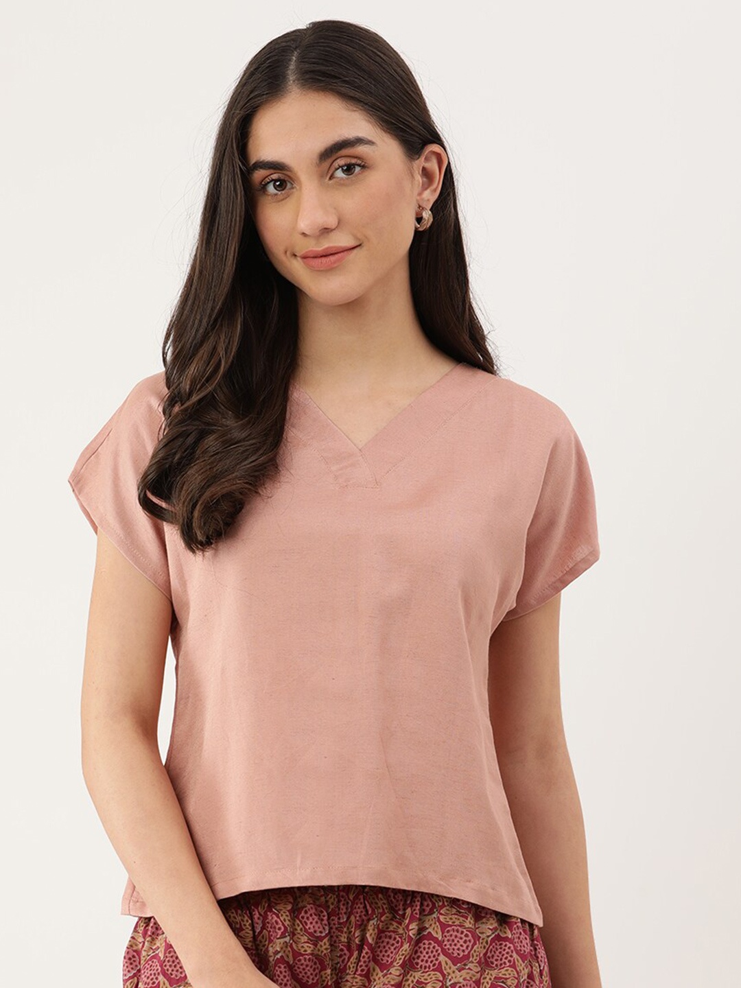 

Lokatita Linen Viscose Regular Top, Peach