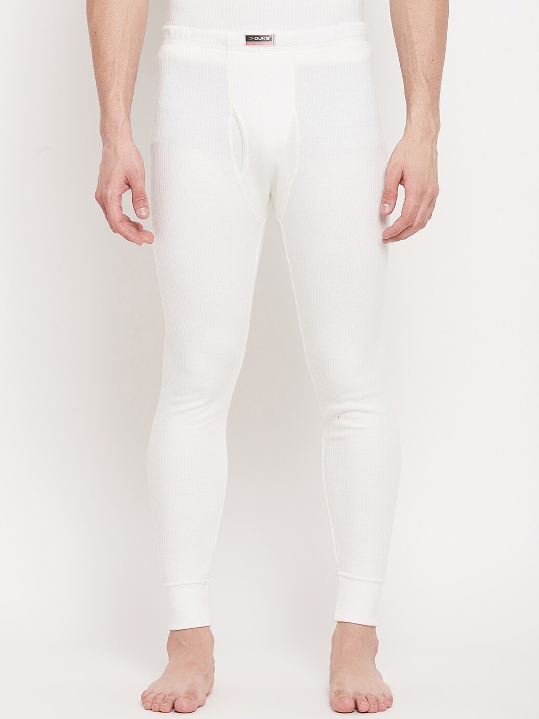 

Duke Men White Solid Cotton Thermal Bottoms