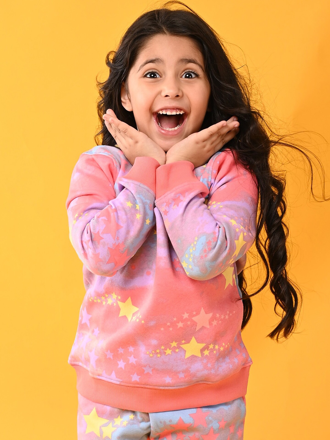 

Anthrilo Girls Pink Printed Sweatshirt