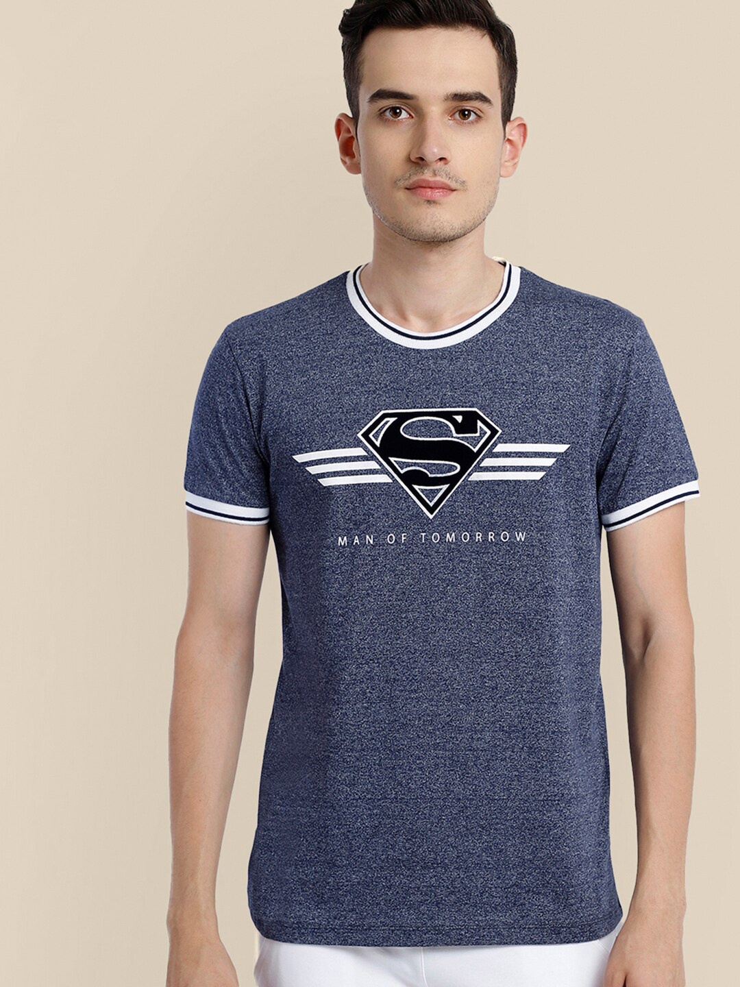 

Free Authority Men Blue Superman Cotton Printed T-shirt