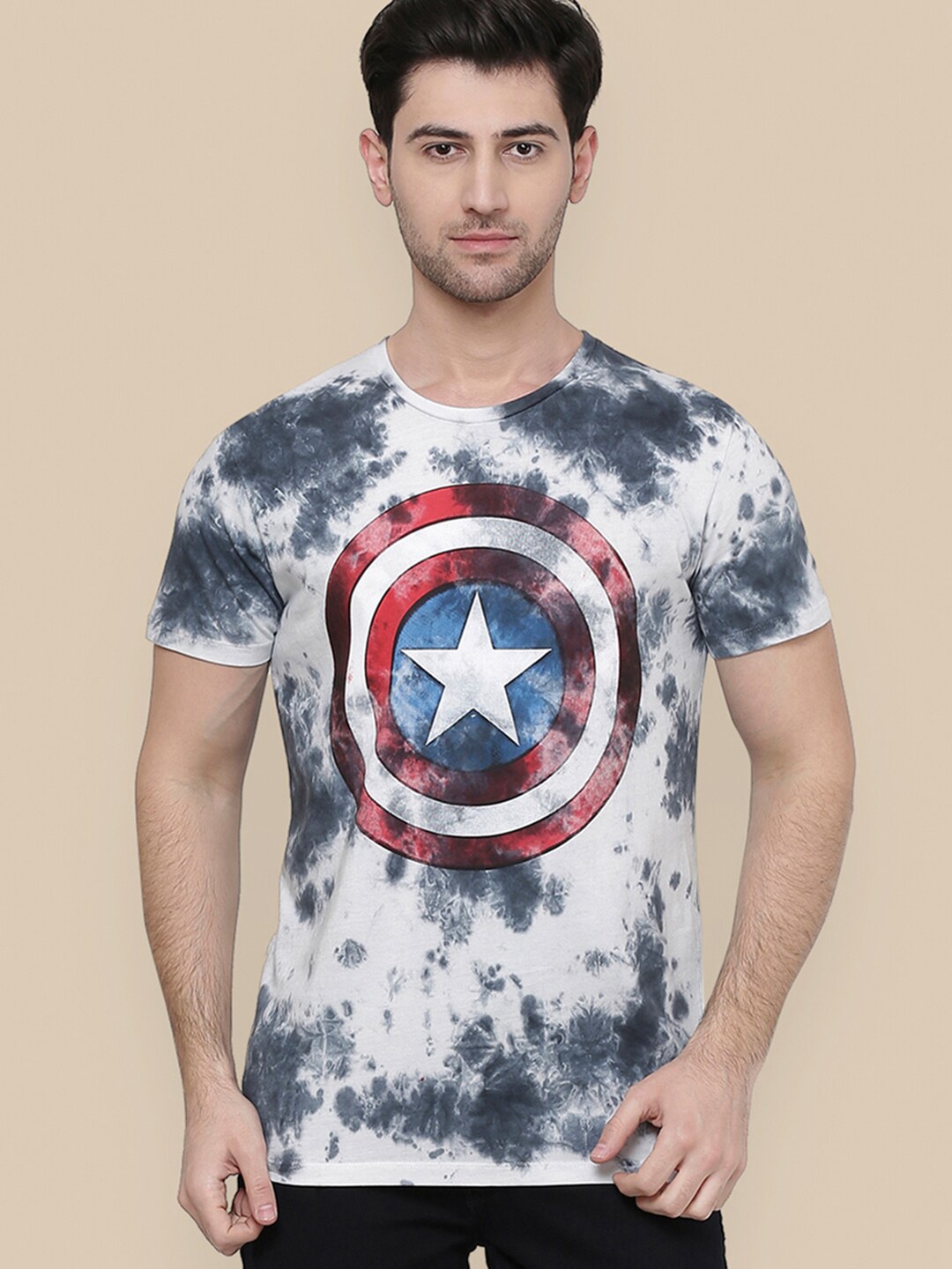 

Free Authority Men Blue Captain America dyed T-shirt