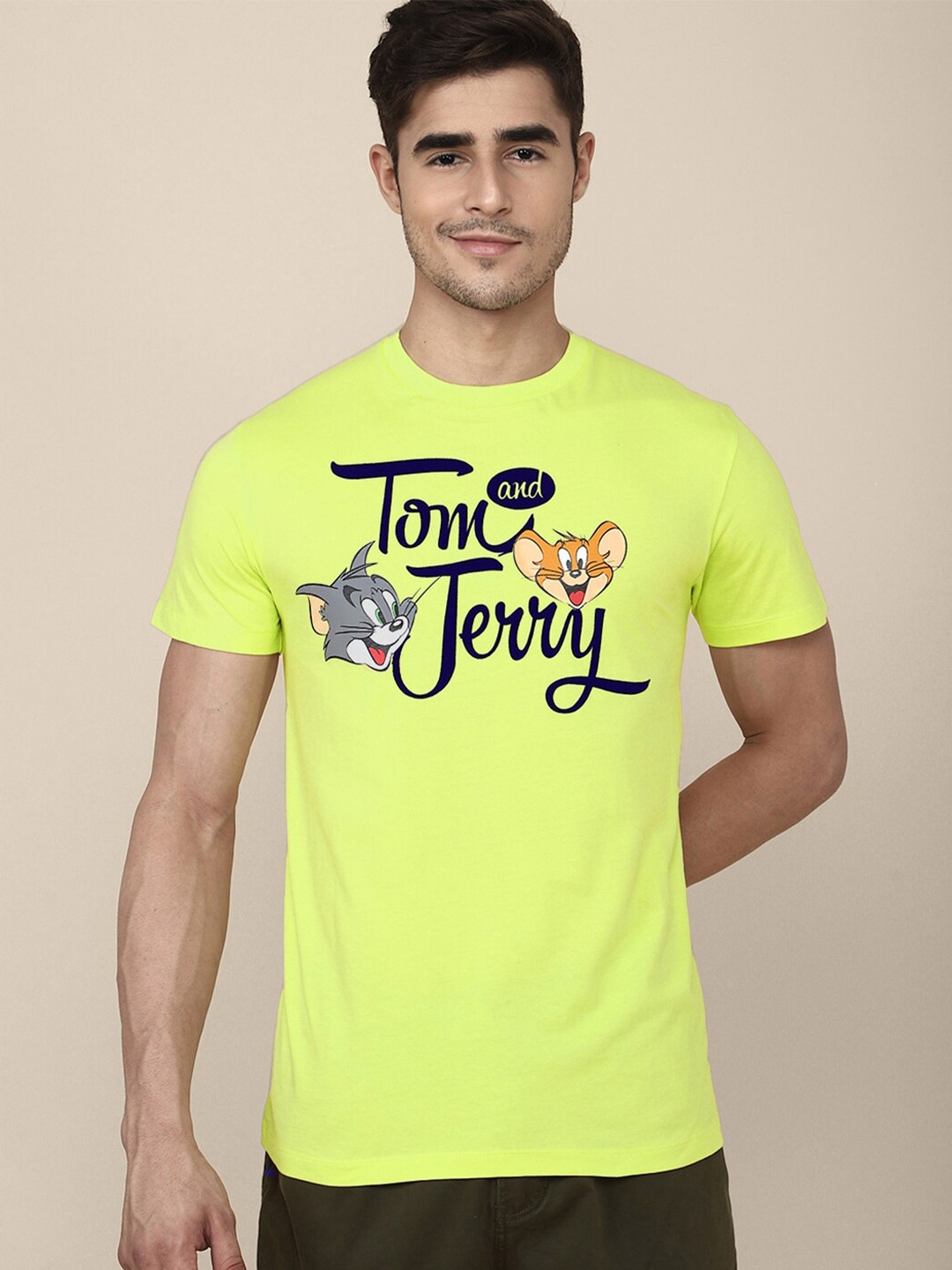 

Free Authority Tom & Jerry Printed Cotton T-shirt, Yellow