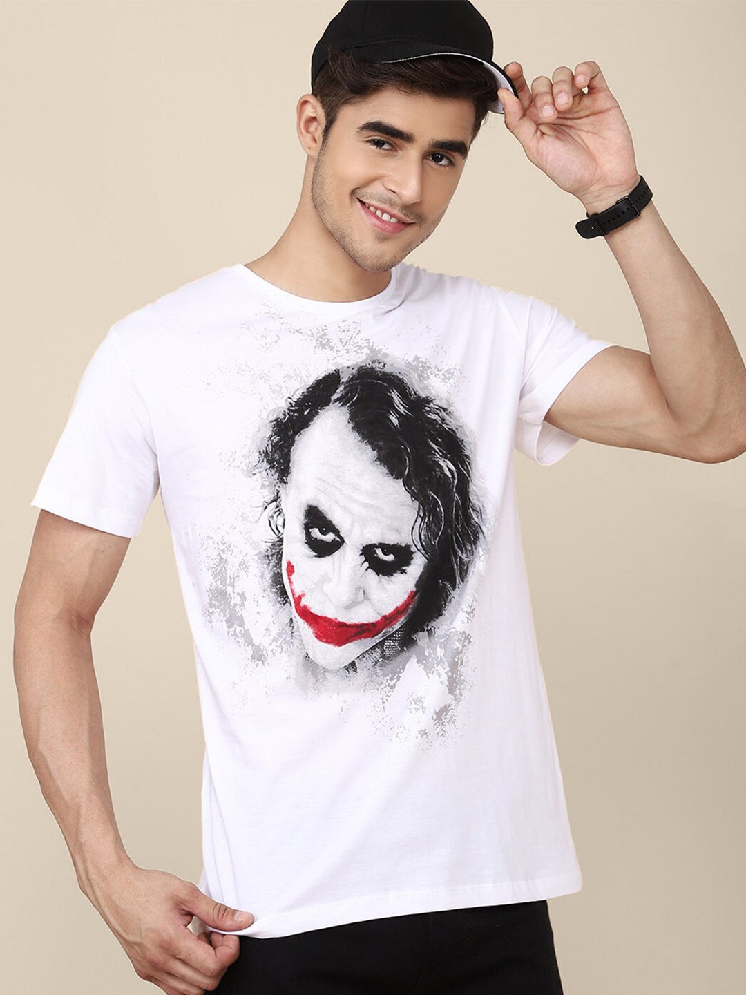 

Free Authority Men White Joker Printed Pure Cotton T-shirt