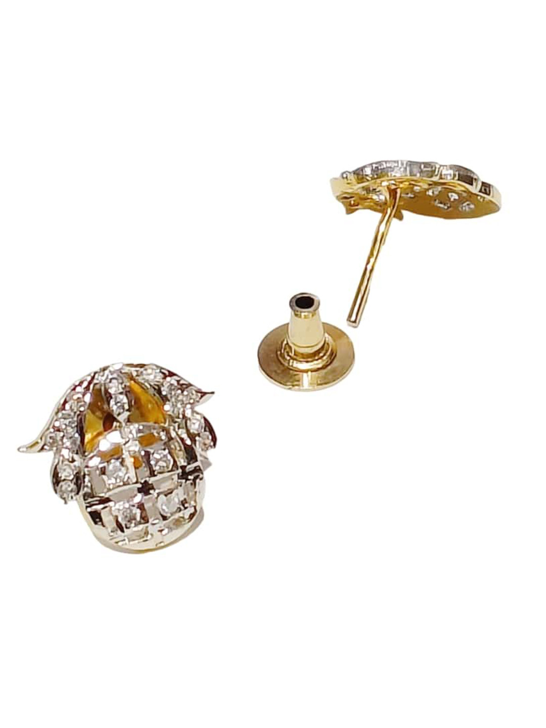

FEMMIBELLA Gold-Plated Silver-Toned AD Studded & Beaded Pendant Earring Set