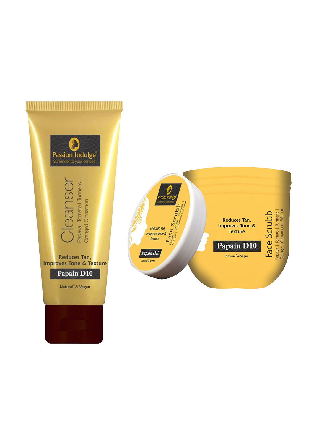 

Passion Indulge Set Of 2 Papain D10 Natural Cleanser 100 ml & Papain Face Scrubb 200 gm, Off white