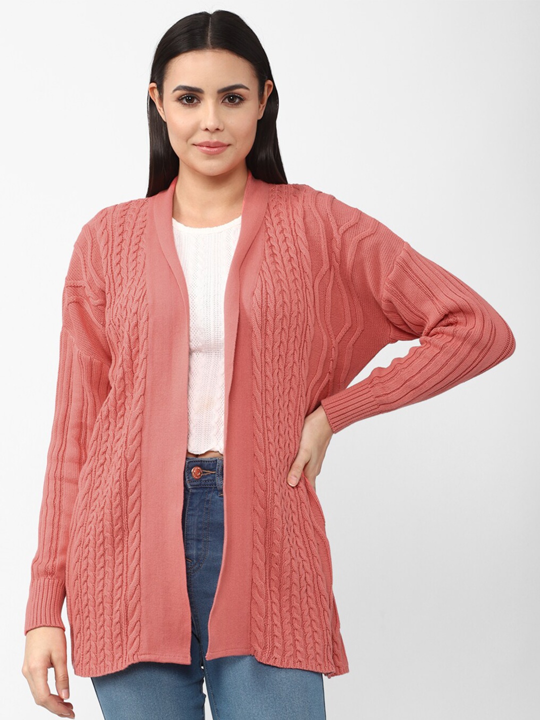 

Van Heusen Woman Women Peach-Coloured Cable Knit