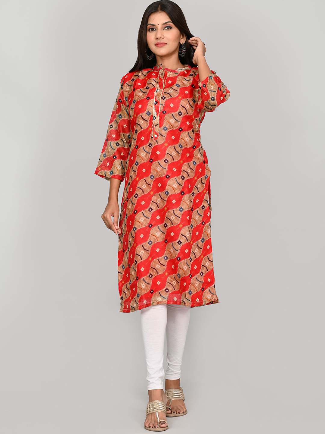 

Kesarya Women Red Ethnic Motifs Printed Kurta