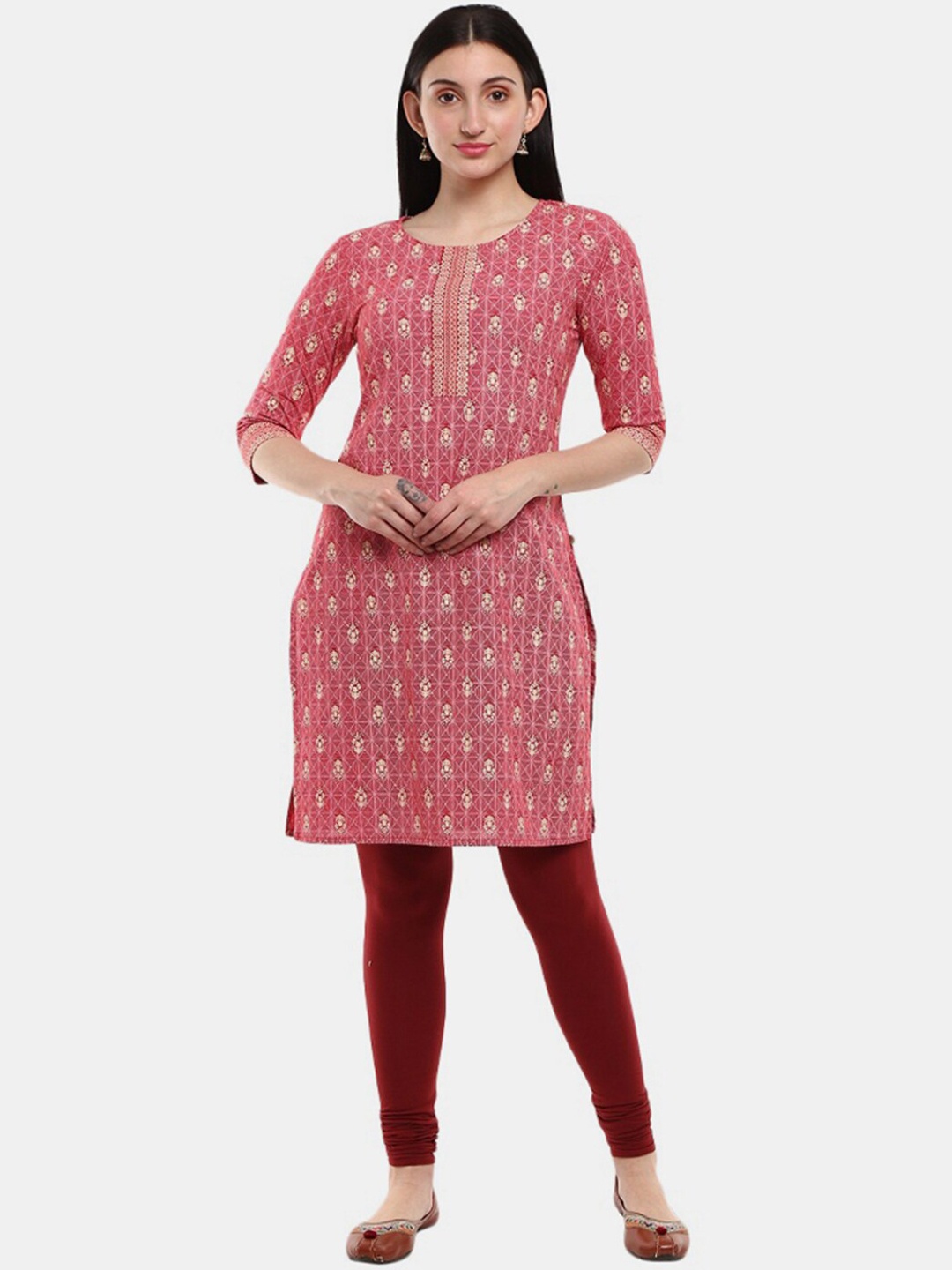 

V-Mart Women Red Ethnic Motifs Printed Kurta