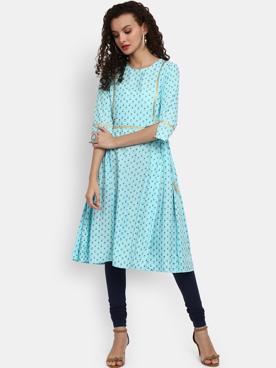 

V-Mart Women Blue Ethnic Motifs Printed Kurta