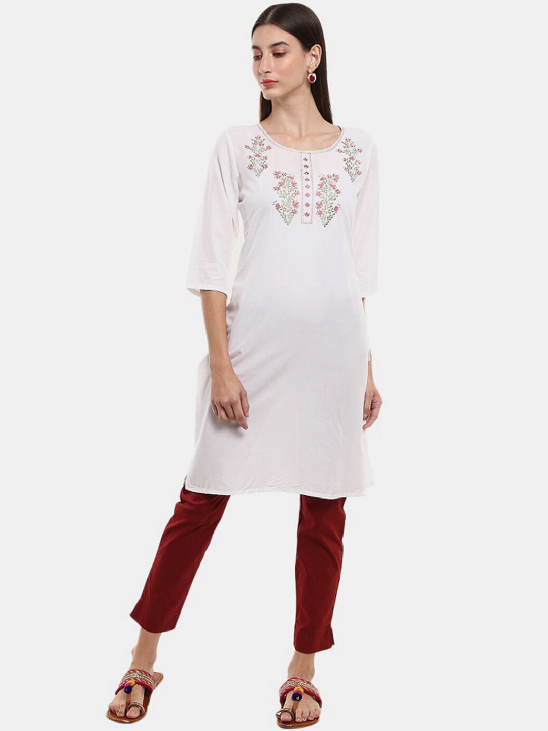 

V-Mart Women White Yoke Design Kurta