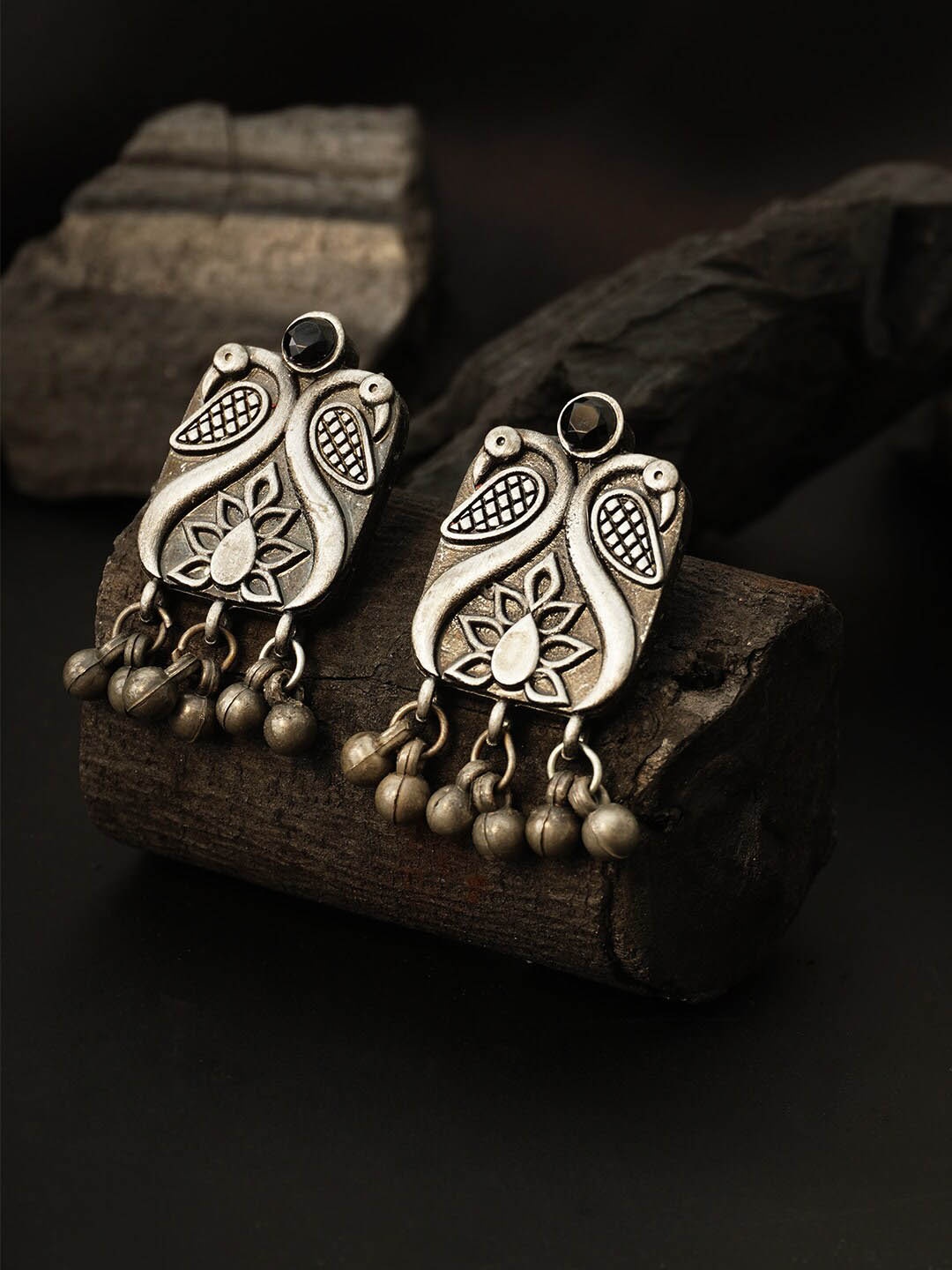 

Urmika Silver-Toned Square Drop Earrings