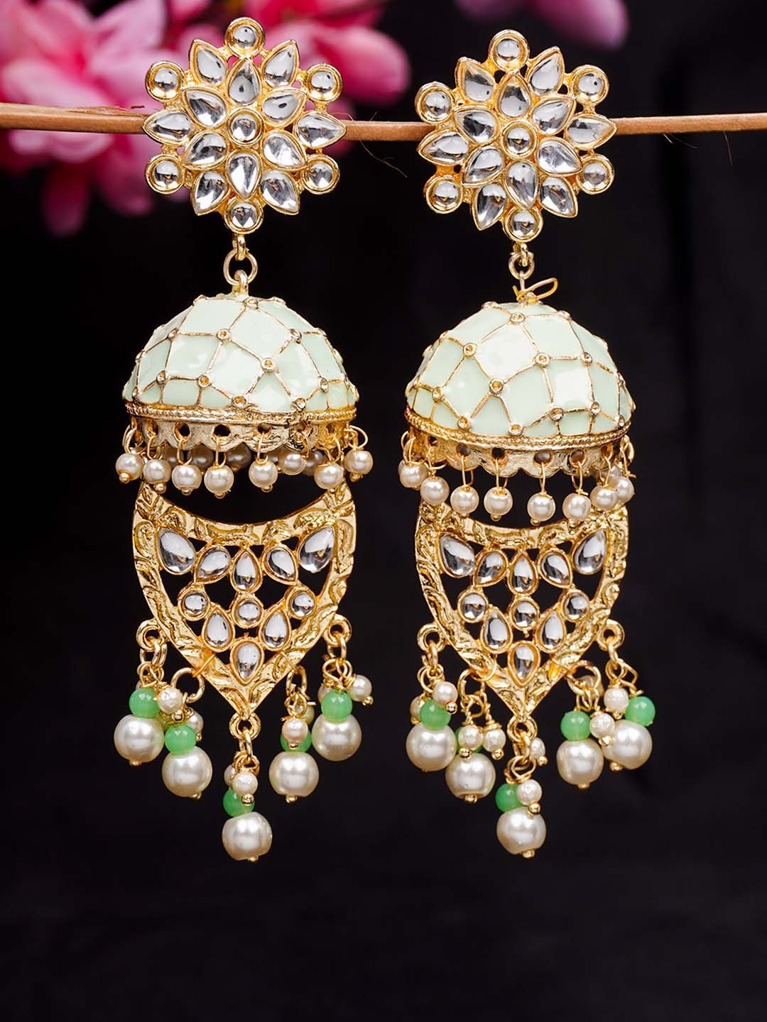 

Urmika Women Green Classic Jhumkas Earrings