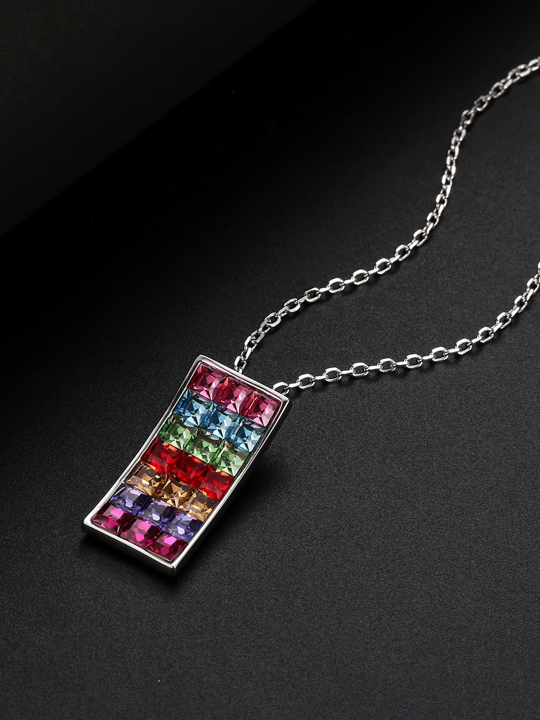 

Jewels Galaxy Rhodium-Plated Pendant, Blue