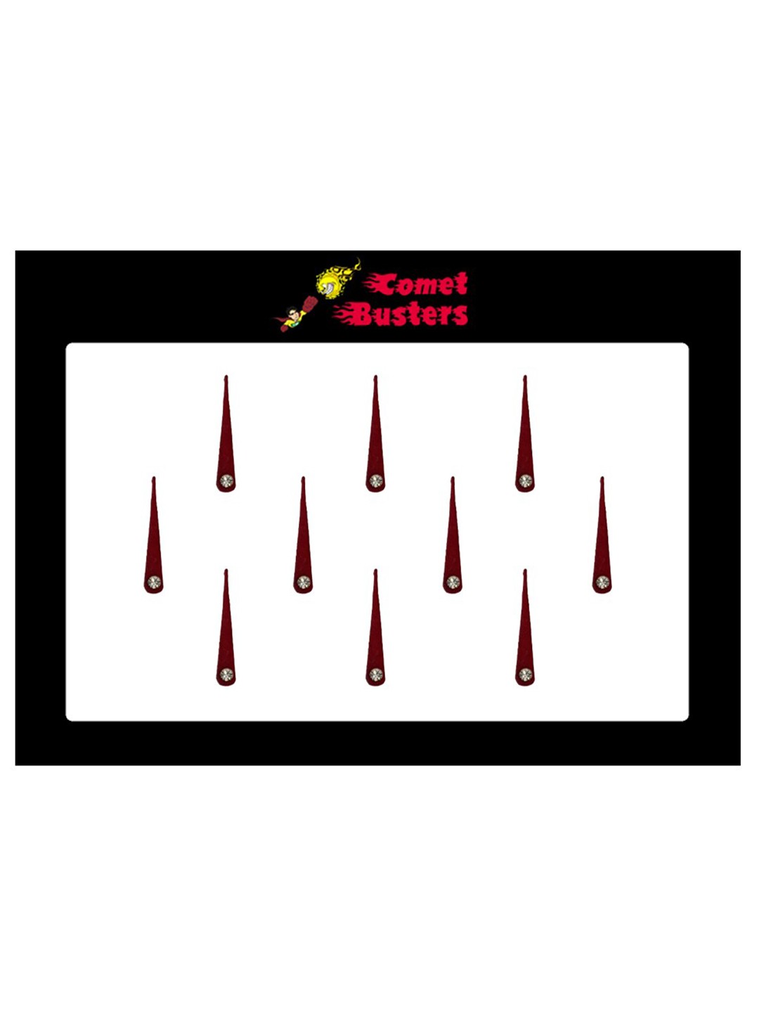 

Comet Busters 10 Pcs Embellished Reusable Designer Bindis - Burgundy