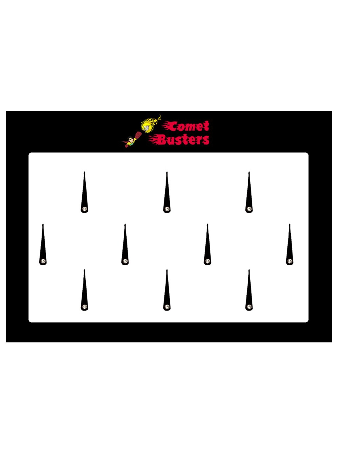 

Comet Busters 10 Pcs Embellished Reusable Designer Bindis - Black