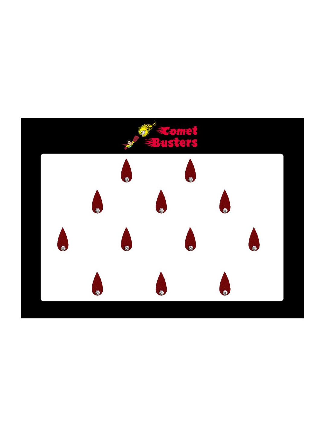 

Comet Busters 12 Pcs Embellished Reusable Designer Bindis - Maroon