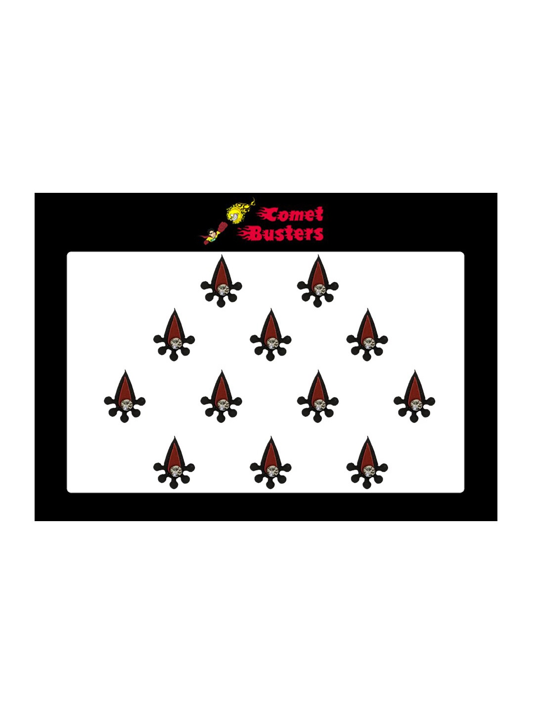 

Comet Busters 12 Pcs Embellished Reusable Designer Bindis - Maroon & Black