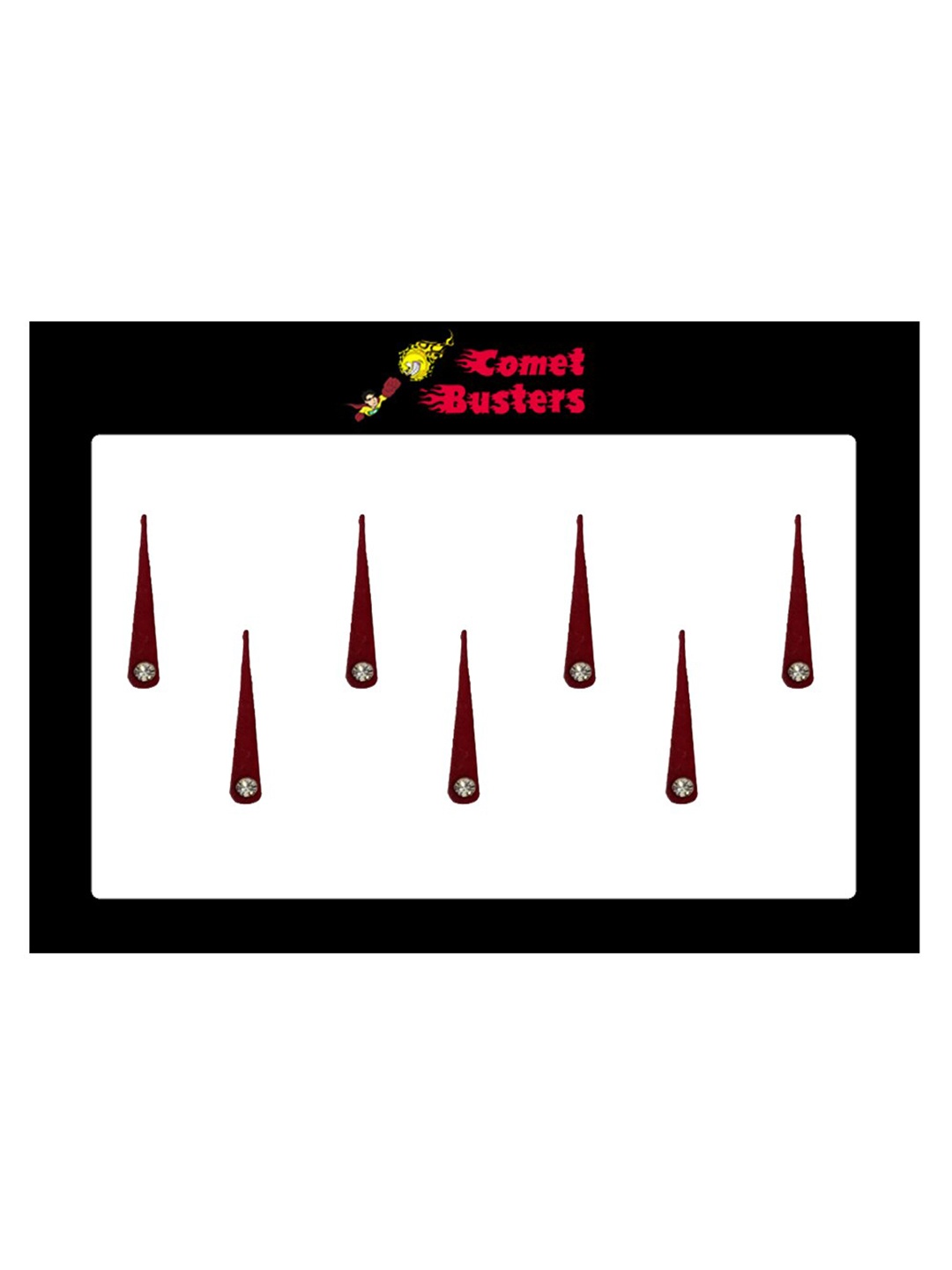 

Comet Busters 7 Pcs Embellished Reusable Designer Bindis - Burgundy
