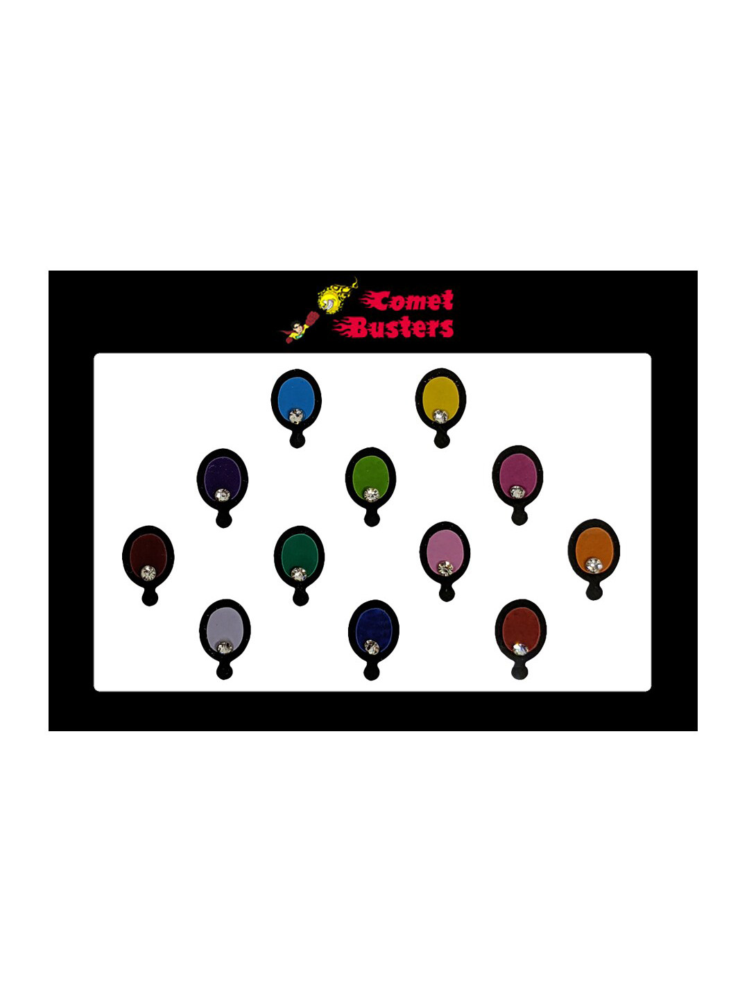 

Comet Busters Multicolored Set Of 12 Bindis, Multi
