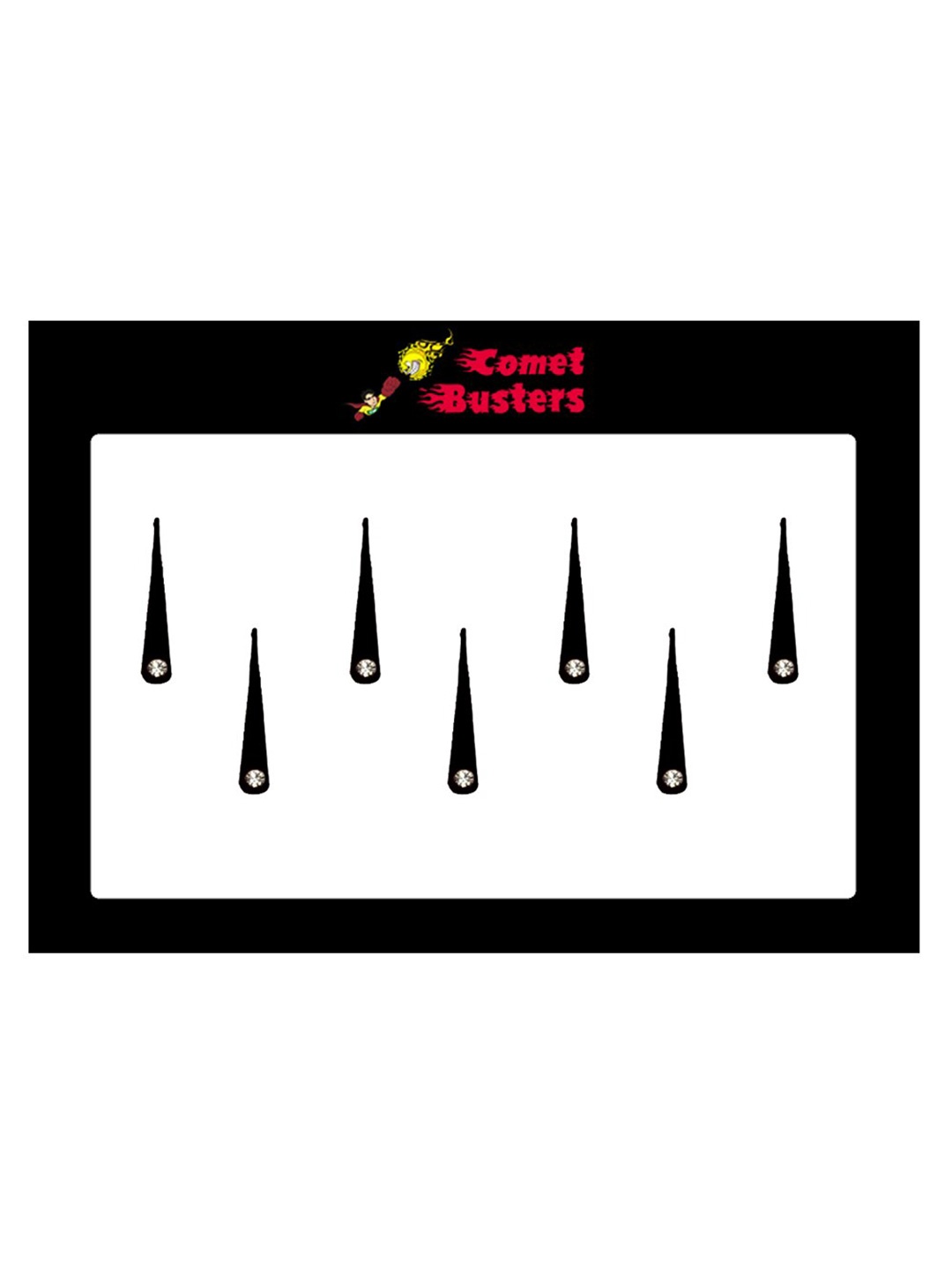 

Comet Busters 7 Pcs Embellished Reusable Designer Bindis - Black