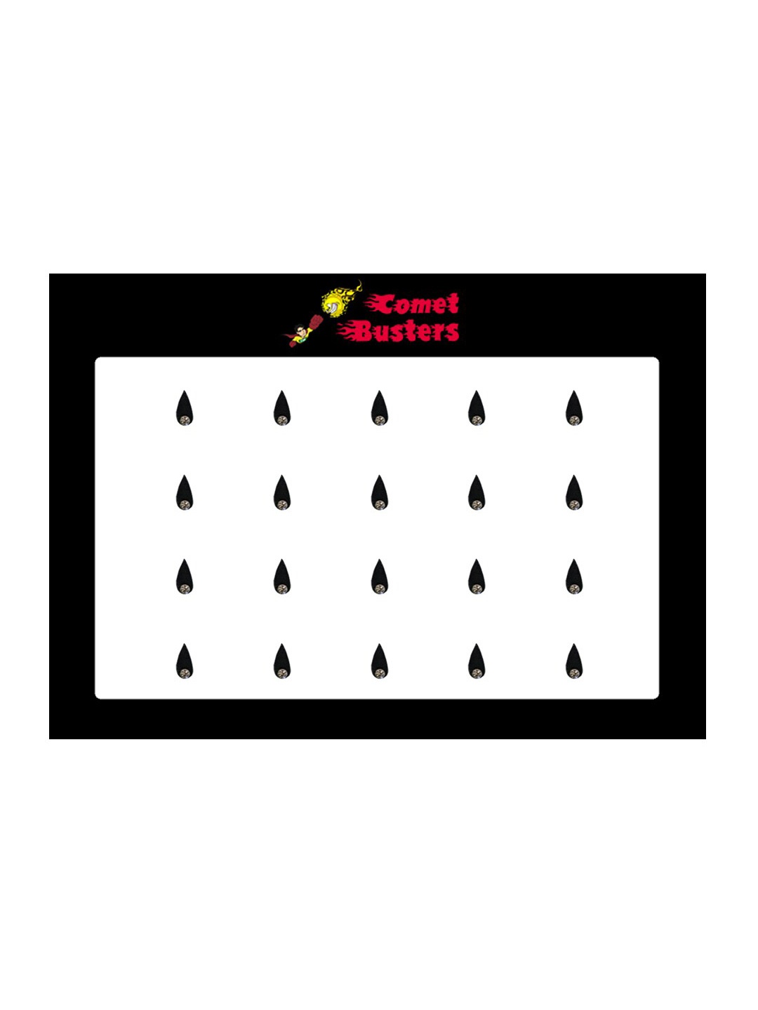 

Comet Busters 20 Pcs Embellished Reusable Designer Bindis - Black
