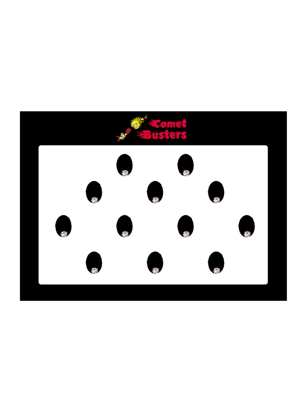 

Comet Busters 12 Pcs Embellished Reusable Oval Bindis - Black