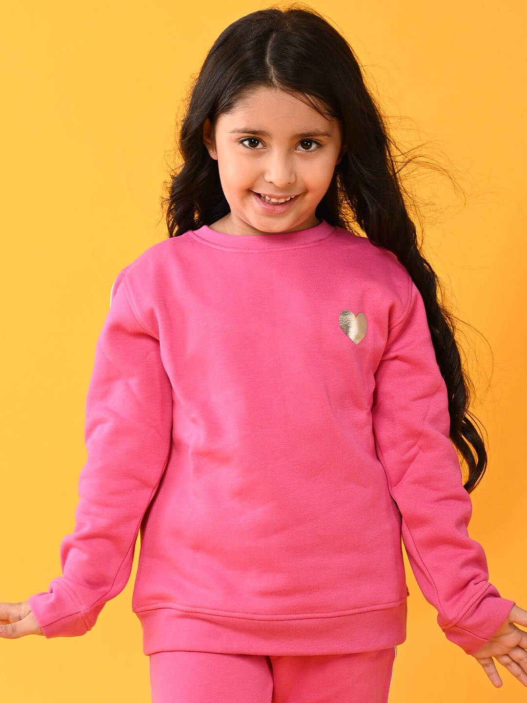 

Anthrilo Girls Solid Pink Sweatshirt