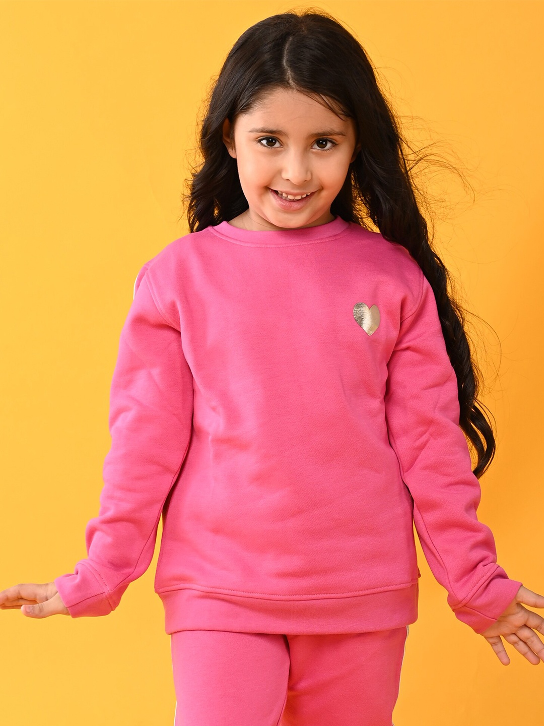 

Anthrilo Girls Pink Solid Sweatshirt