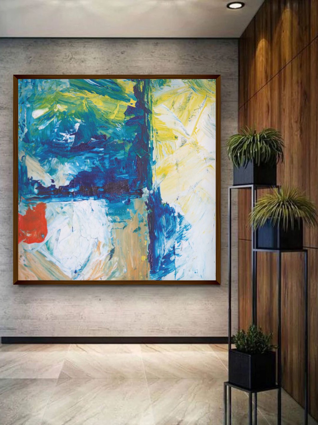 

The Art House Blue & White Abstract Painting Canvas Wall Art