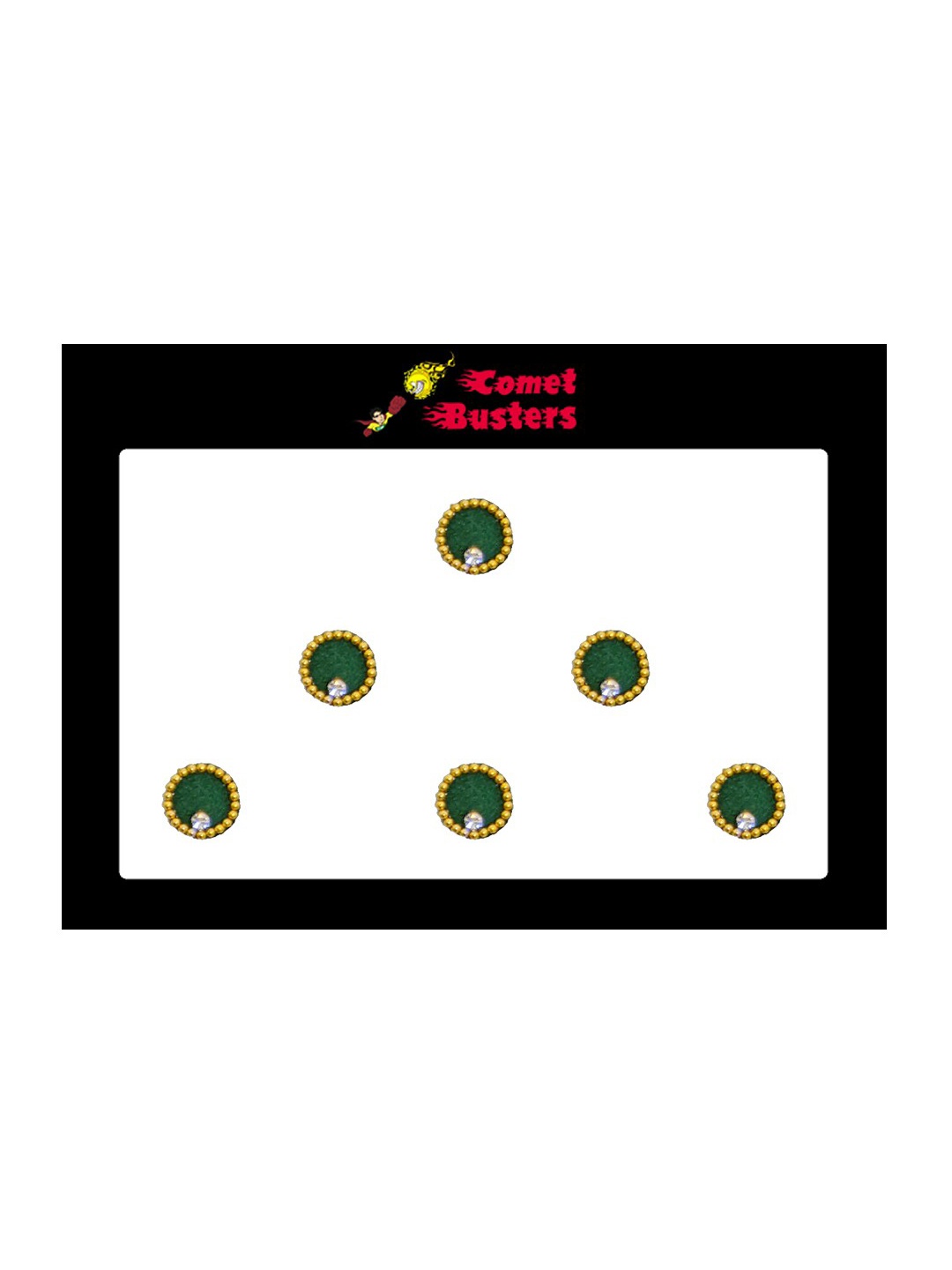 

Comet Busters 6 Pcs Embellished Reusable Designer Bindis - Green