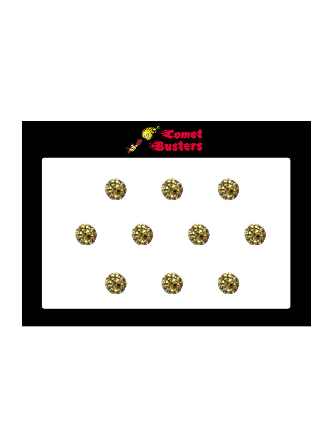 

Comet Busters 10 Pcs Reusable Designer Bindis - Gold-Toned