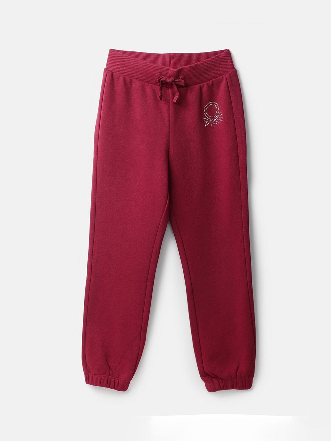 

United Colors of Benetton Girls Magenta Solid Cotton Joggers