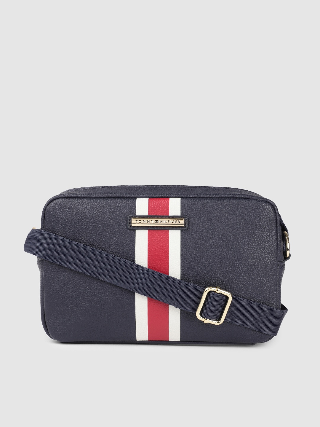 

Tommy Hilfiger Navy Blue Striped Sling Bag