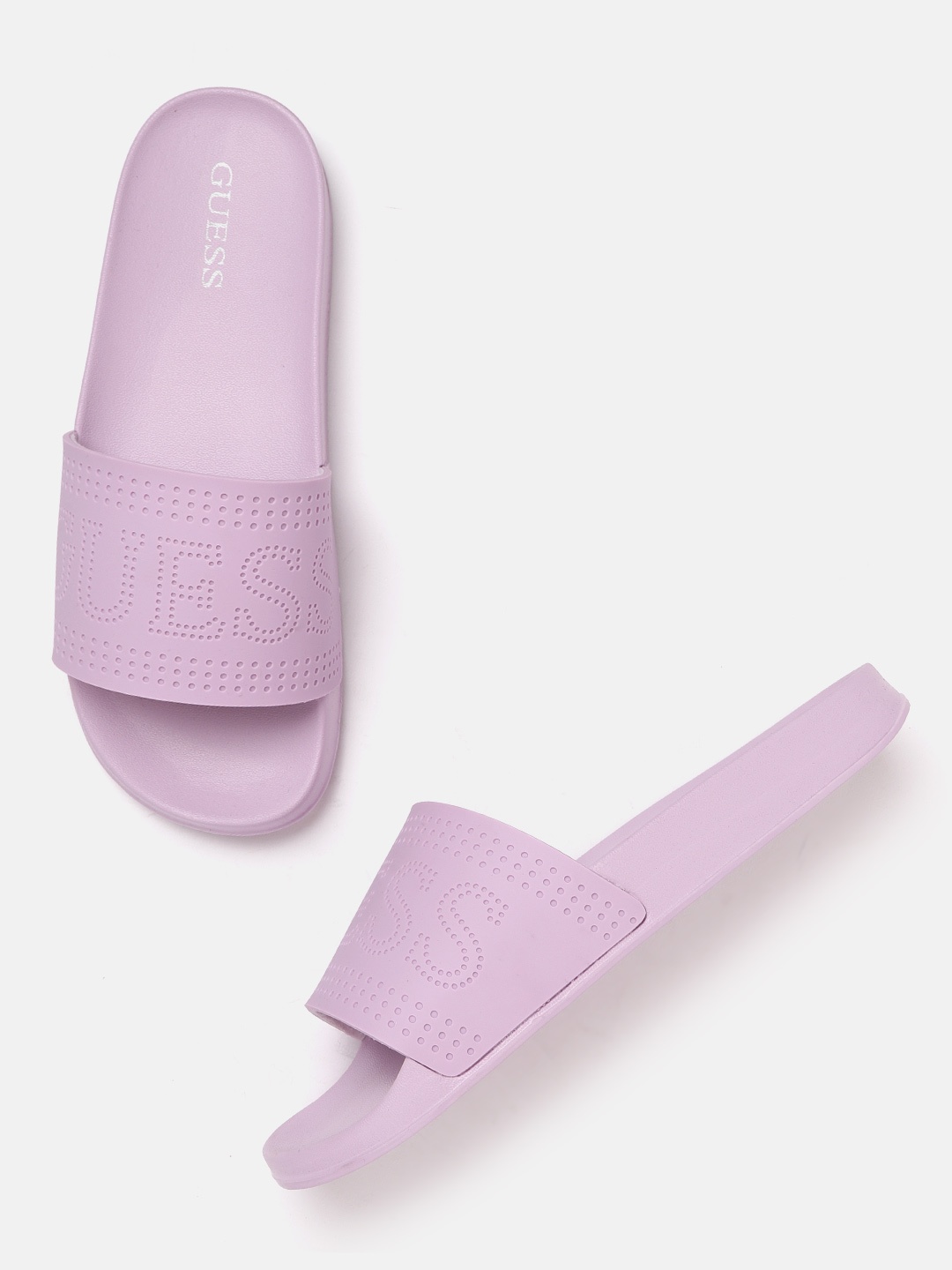 

GUESS Women Lavender Solid Sliders