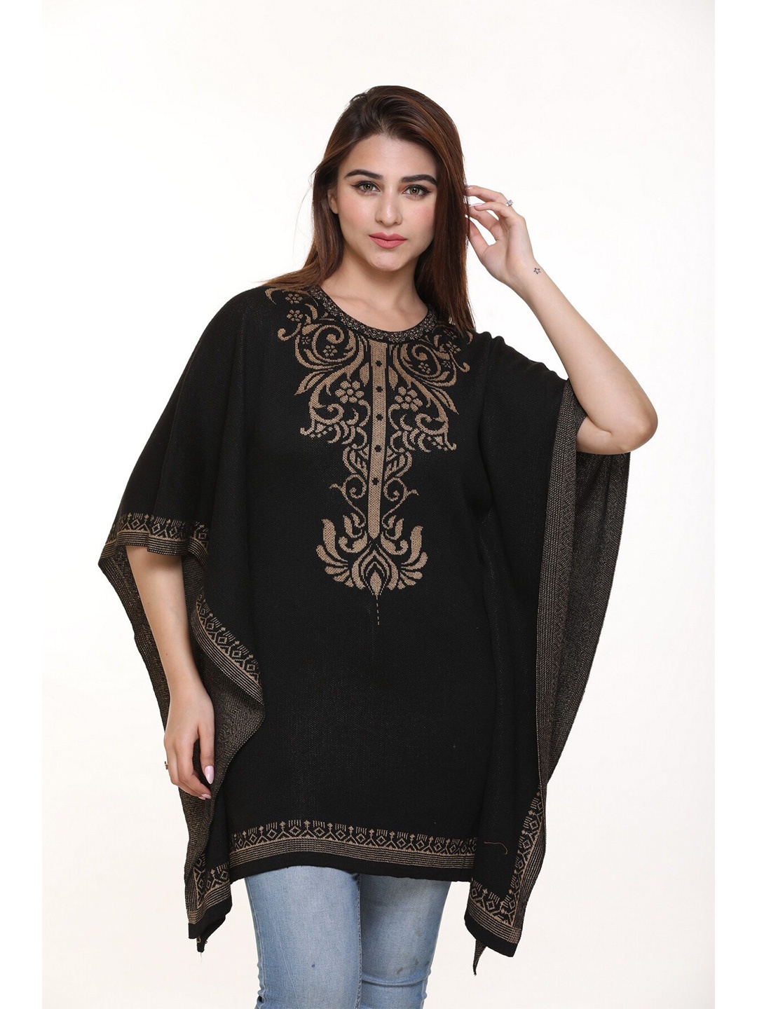 

KEIKO Women Black & Beige Printed Tunic