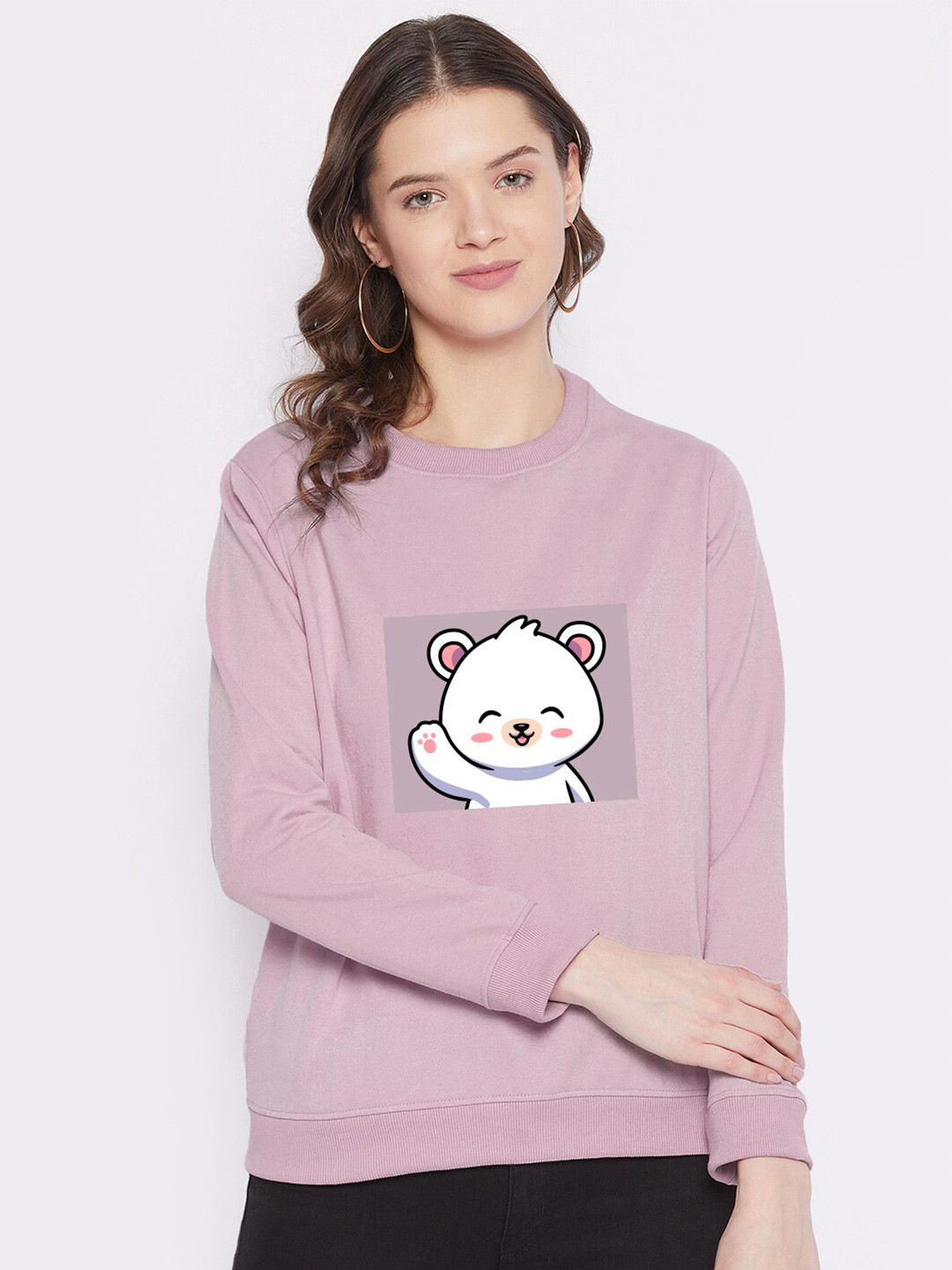 

FRENCH FLEXIOUS Women Pink Printed Sweatshirt