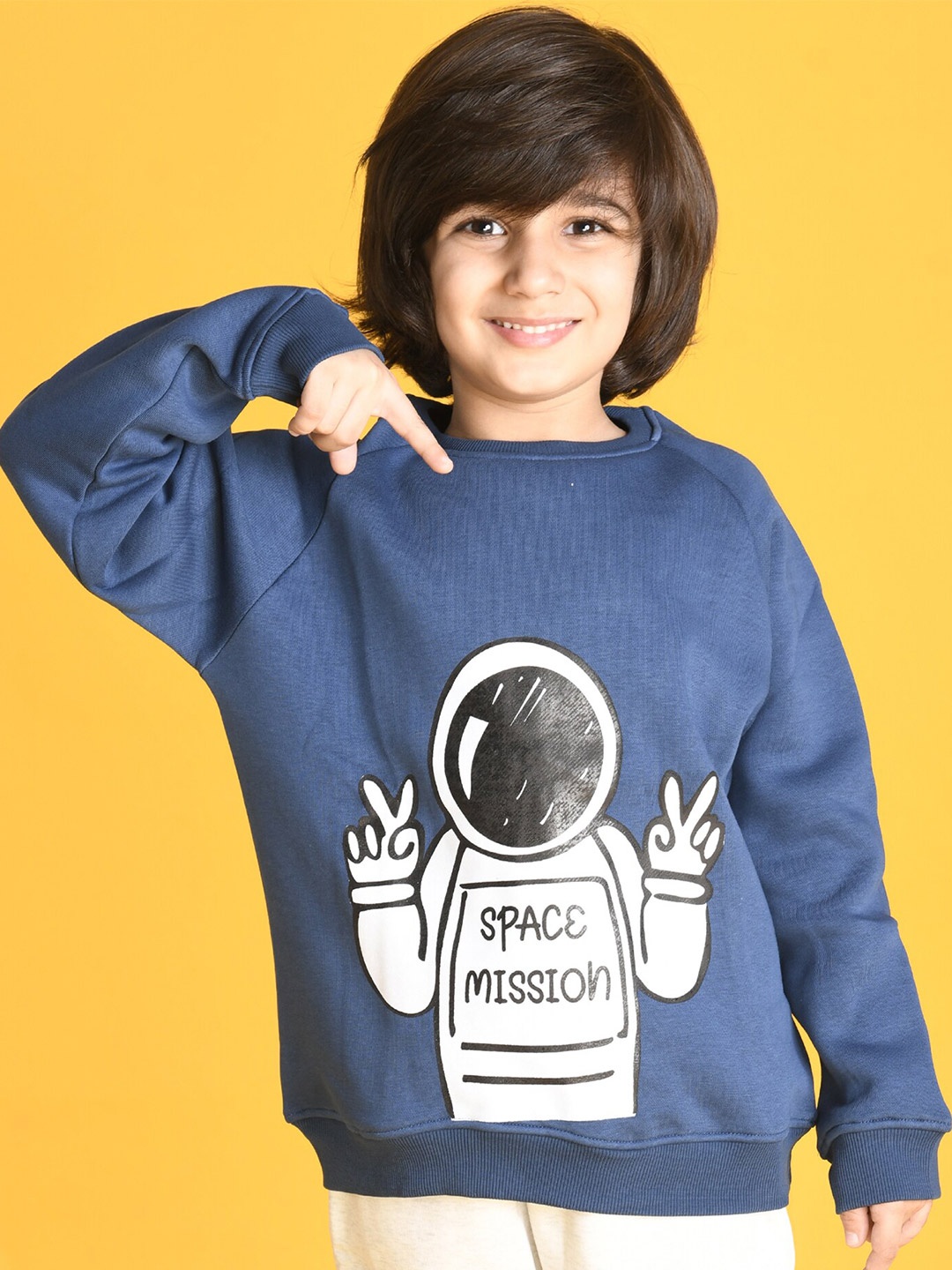 

Anthrilo Boys Navy Blue Printed Sweatshirt