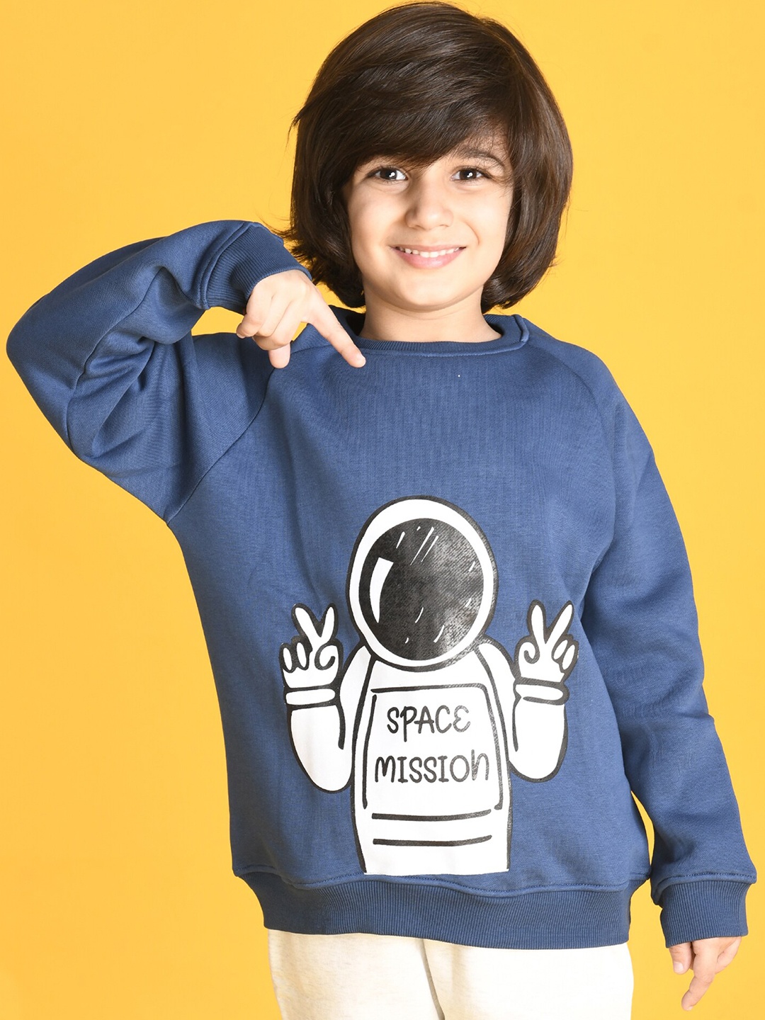 

Anthrilo Boys Navy Blue Printed Sweatshirt