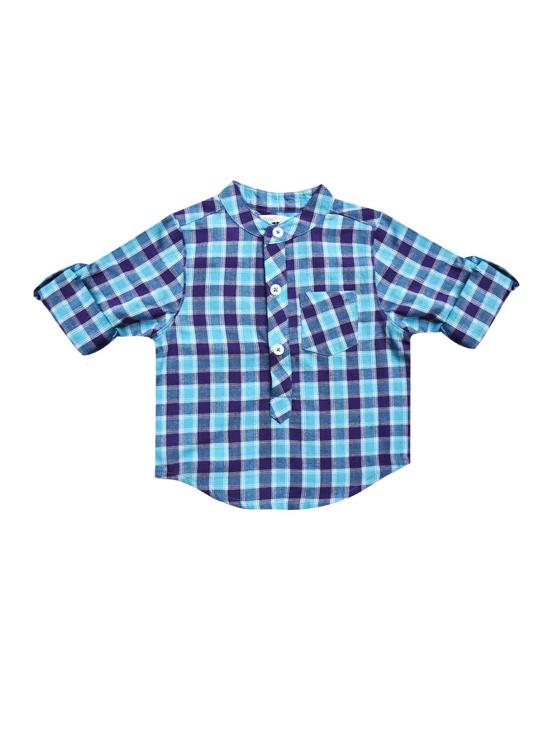 

milou Boys Blue Checked Cotton Casual Shirt