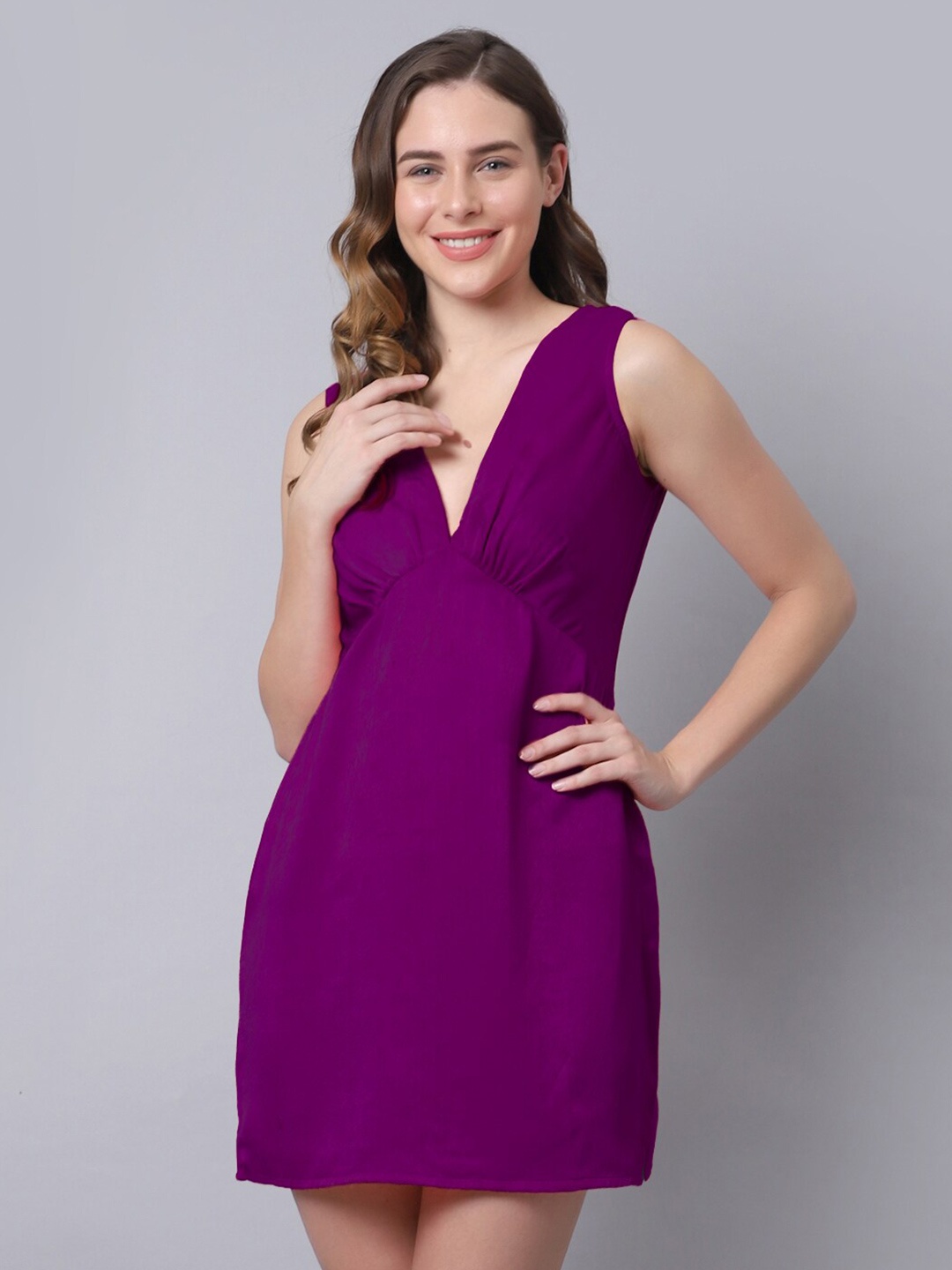 

EROTISSCH Women Purple Solid Nightdress