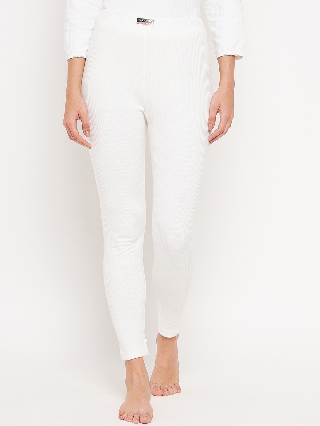 

Duke Women White Solid Cotton Thermal Bottoms