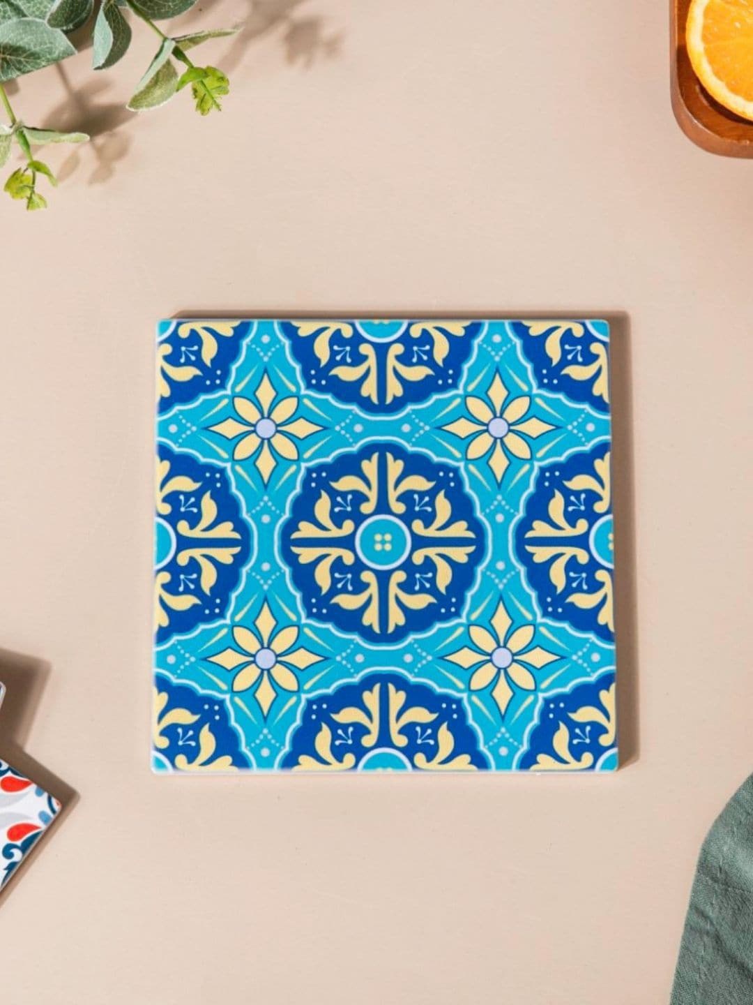 

Nestasia Blue Turkish Patterned Ceramic Square Trivent