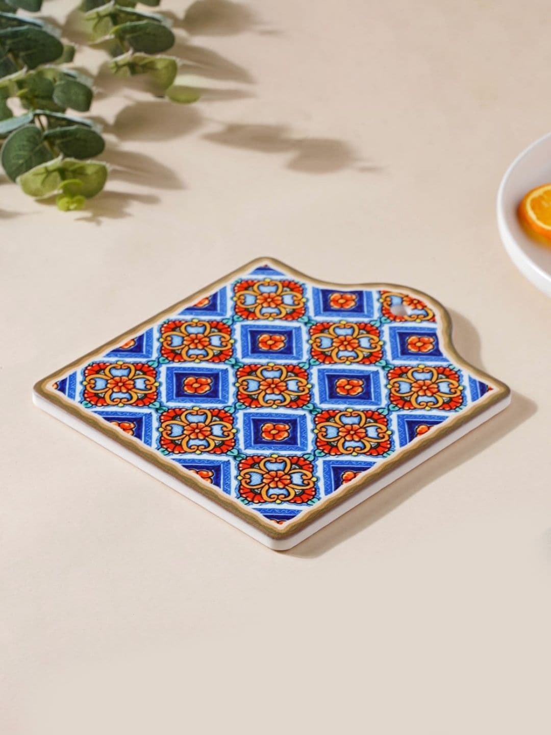 

Nestasia Blue & Orange Printed Trivet