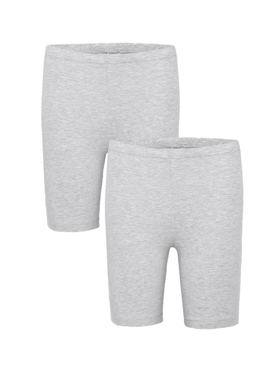 

Charm n Cherish Girls Pack of 2 Melange Shorts, Grey melange